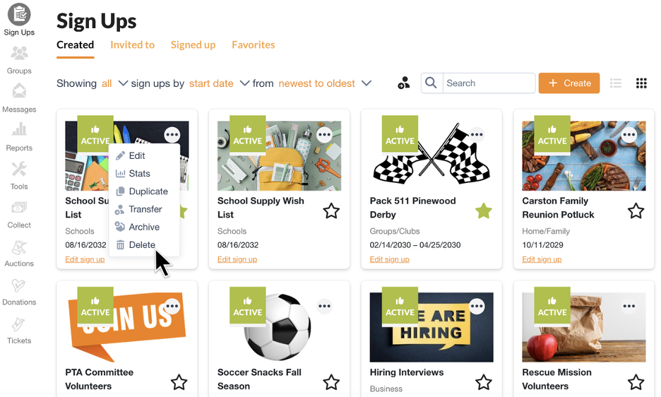 How Do I Delete A Sign Up that I Created? – SignUpGenius