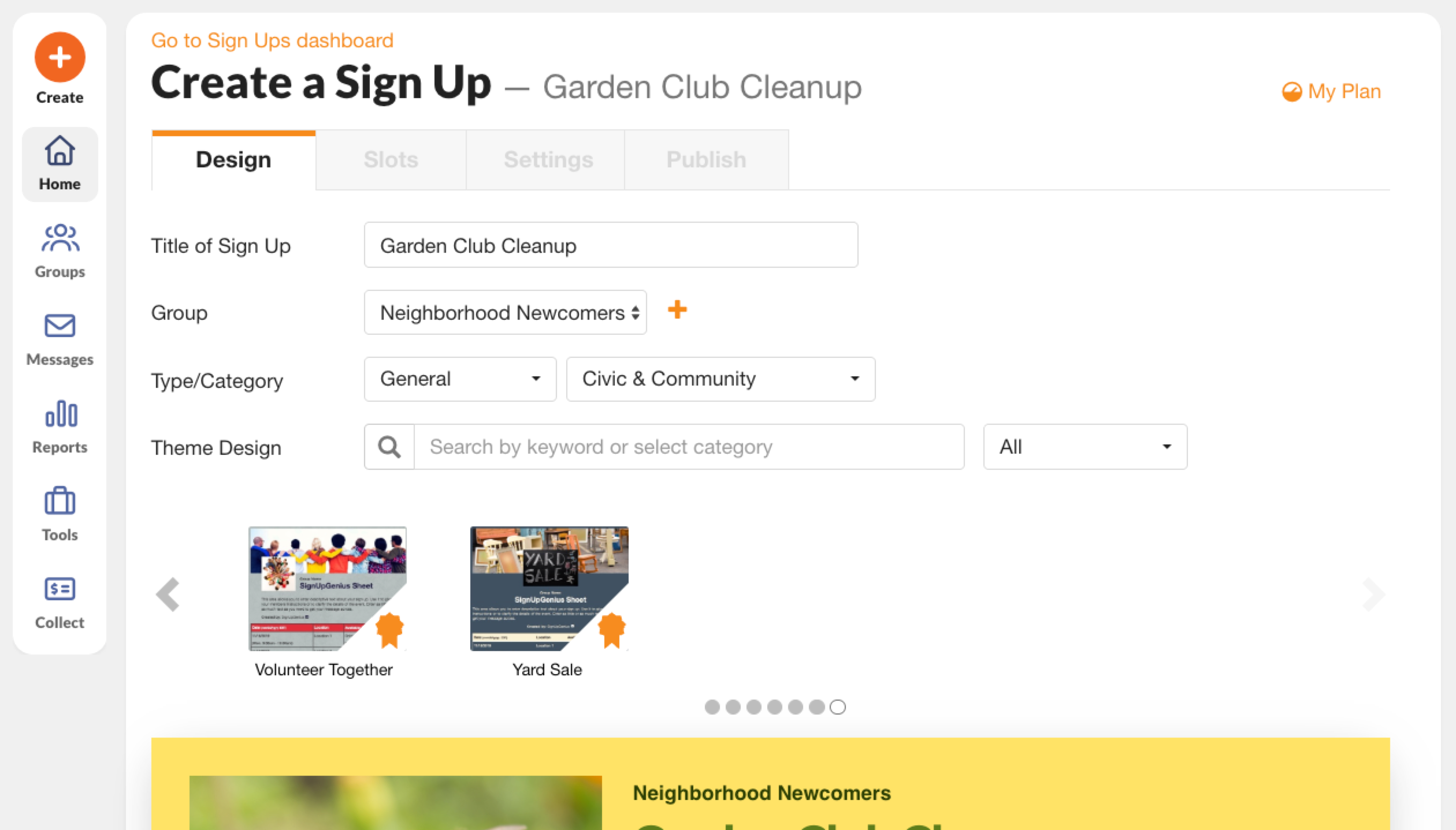 Create a Sign Up – SignUpGenius