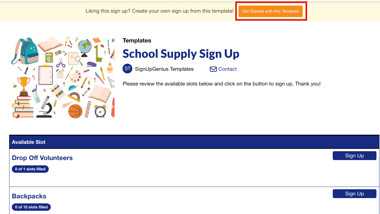 Create a Sign Up Using a Template – SignUpGenius